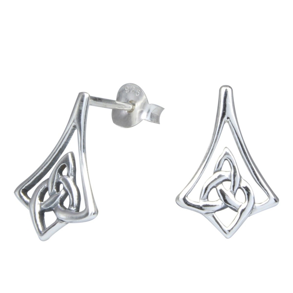 [10000204] Silver Celtic Stud Earrings