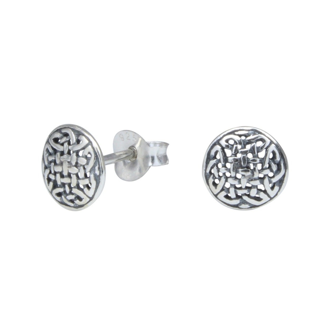 [10000196] Silver Celtic Stud Earrings