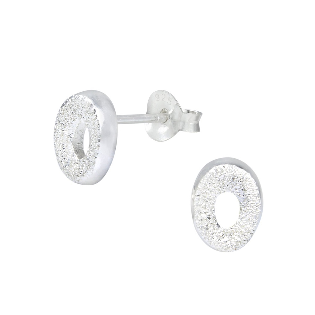 Puces d'oreilles ovale en argent
