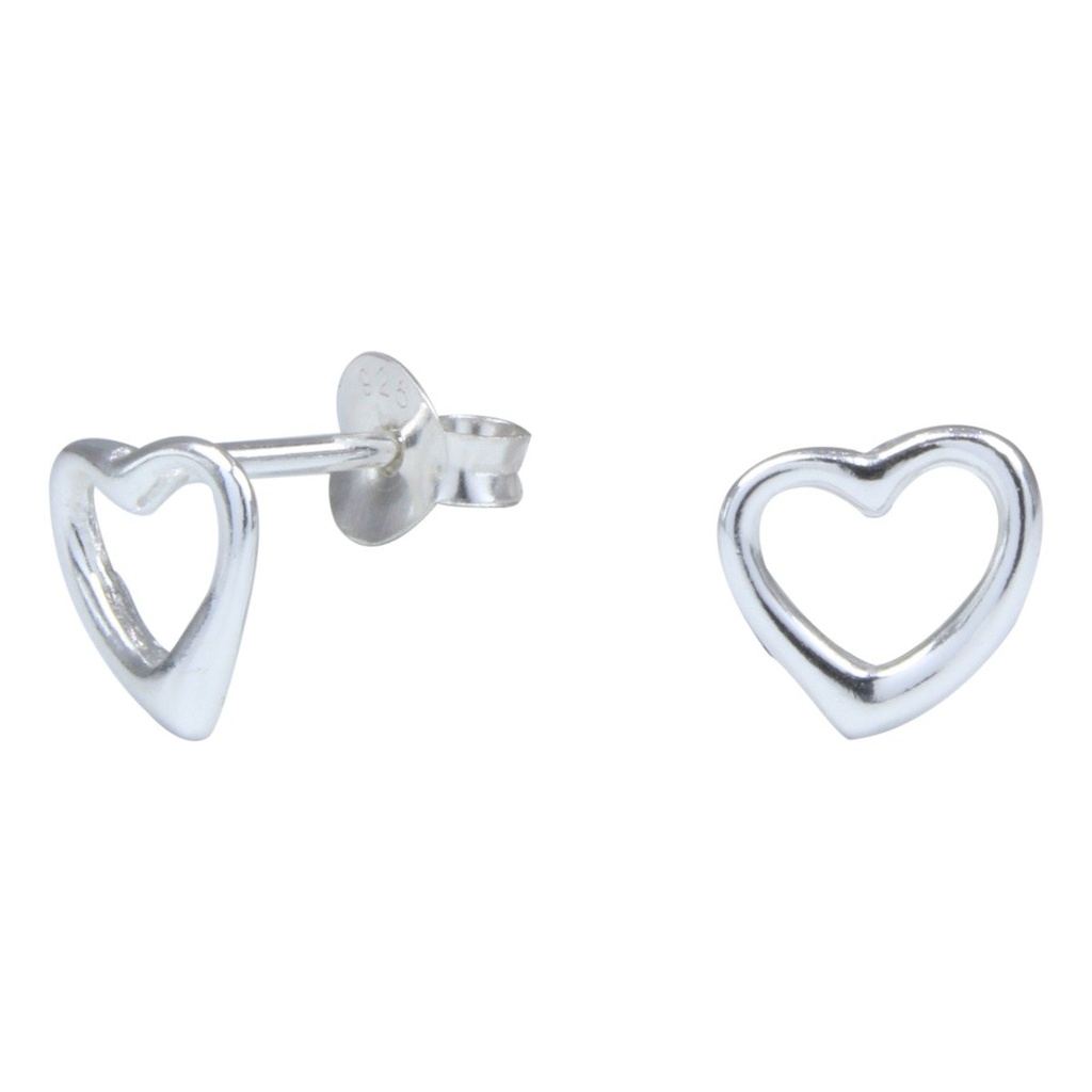Puces d'oreilles cœur en argent