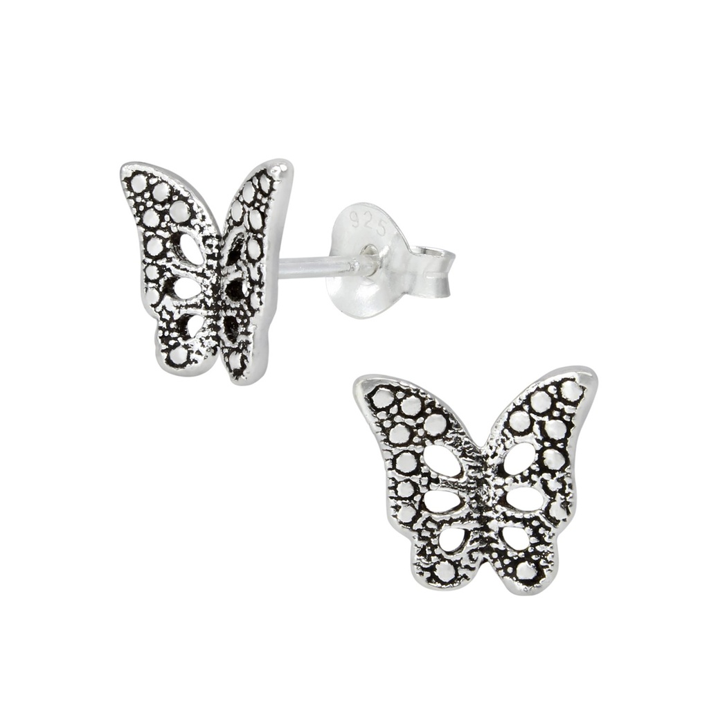 Silver Butterfly Stud Earrings