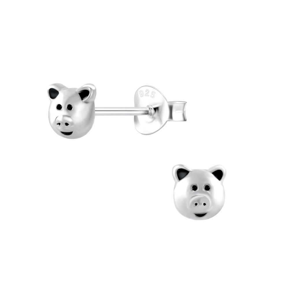 [10000183] Puces d'oreilles cochon en argent