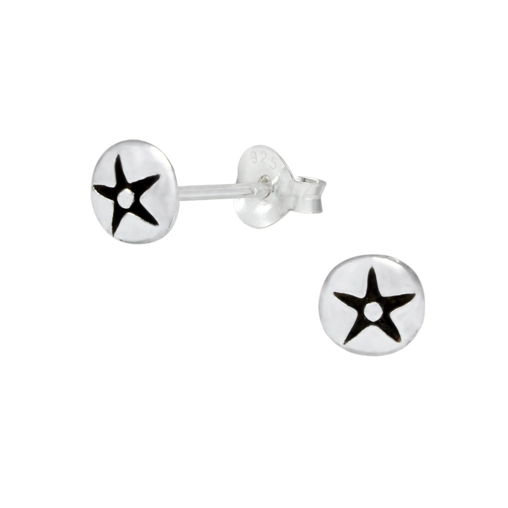 Silver Star Stud Earrings