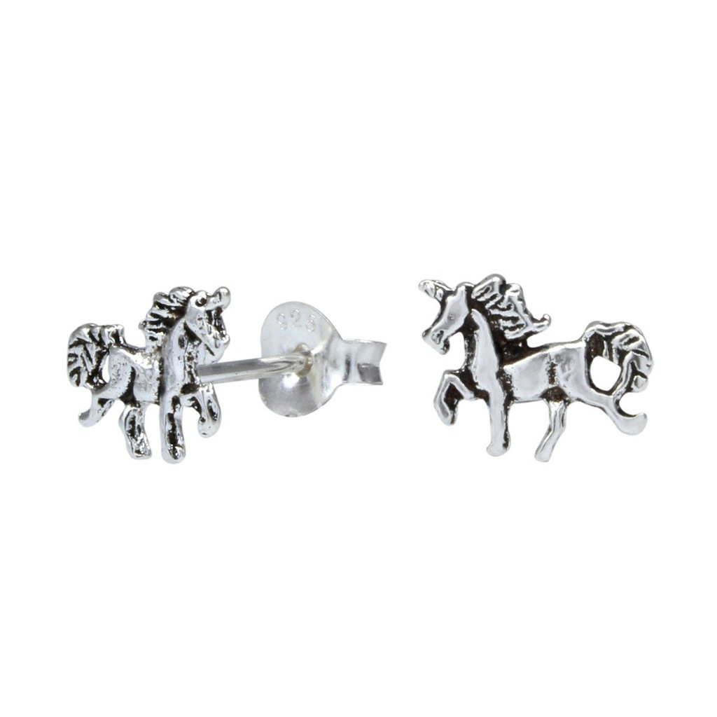 Silver Horse Stud Earrings
