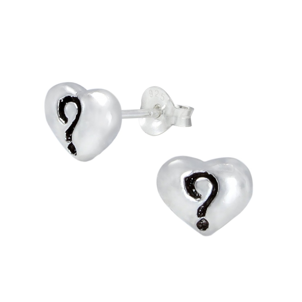 Silver Heart Stud Earrings