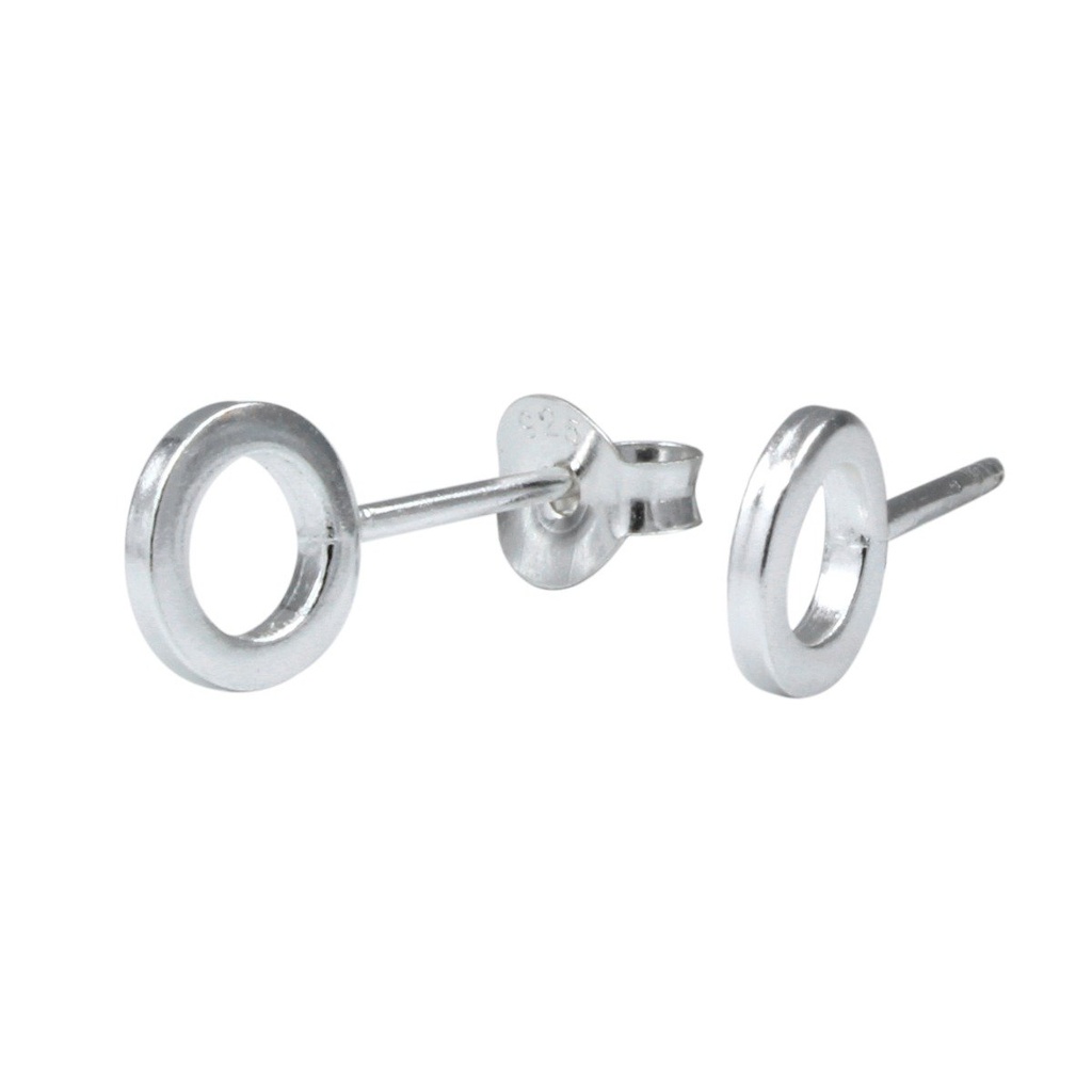 Puces d'oreilles rondes en argent