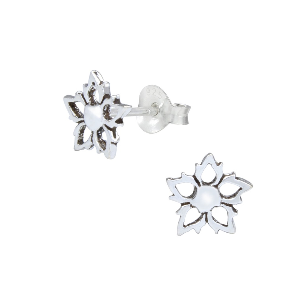 Silver Flower Stud Earrings