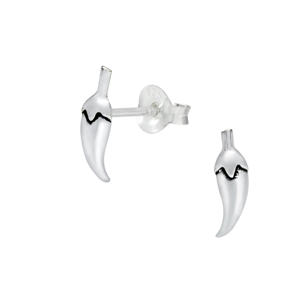 Puces d'oreilles piment en argent