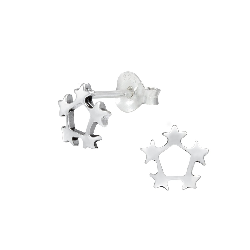 [10000146] Silver Stars Stud Earrings