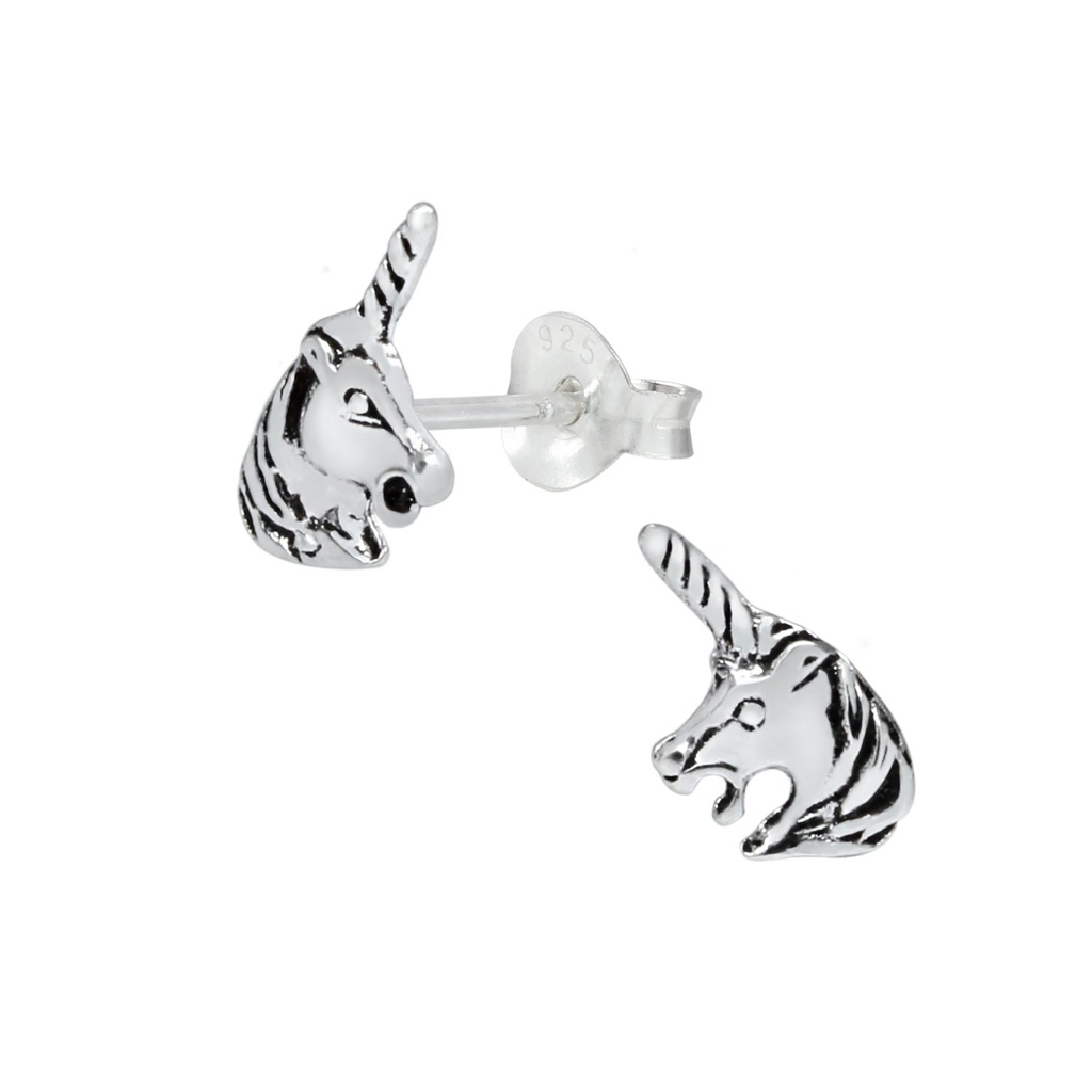 [10000144] Silver Unicorn Stud Earrings