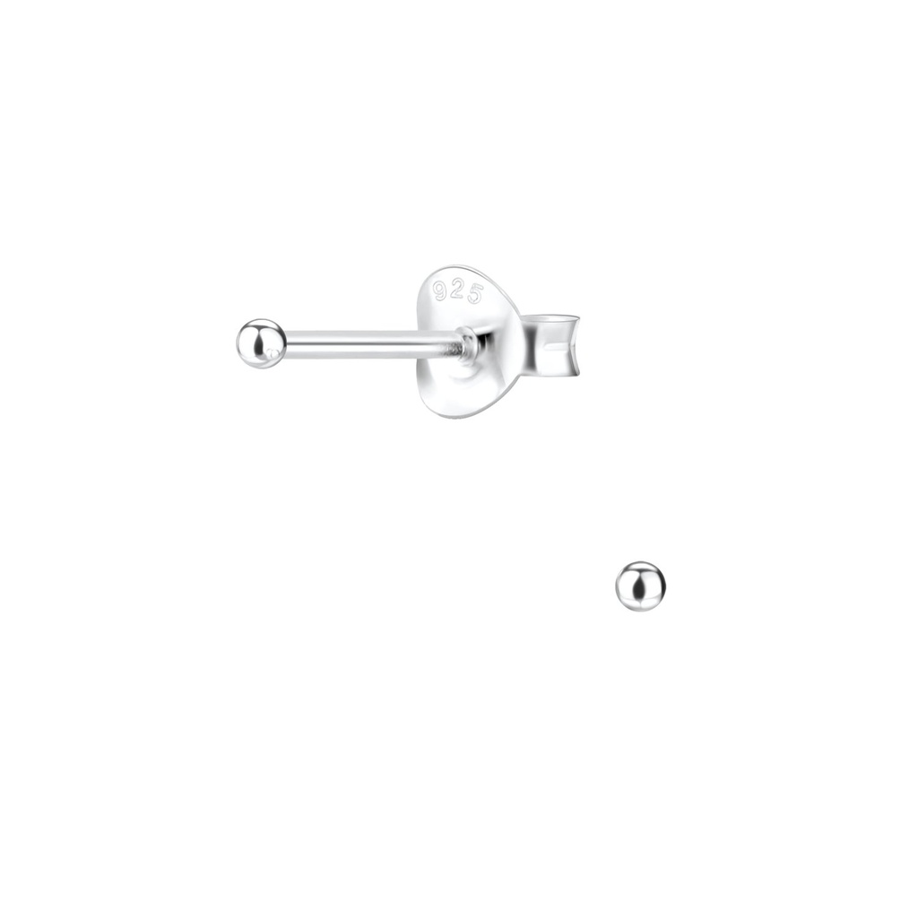 1.5mm Silver Ball Stud Earrings