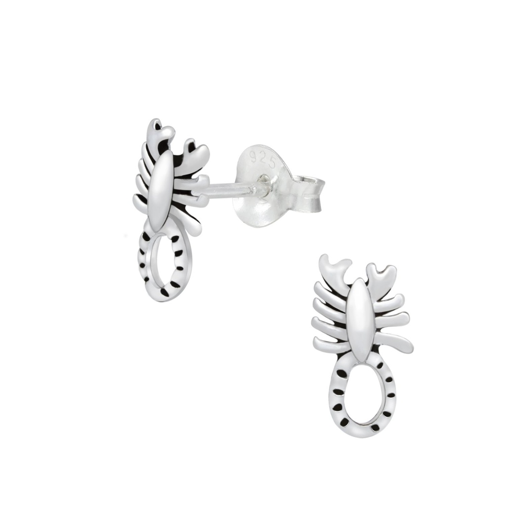 [10000139] Silver Scorpion Stud Earrings