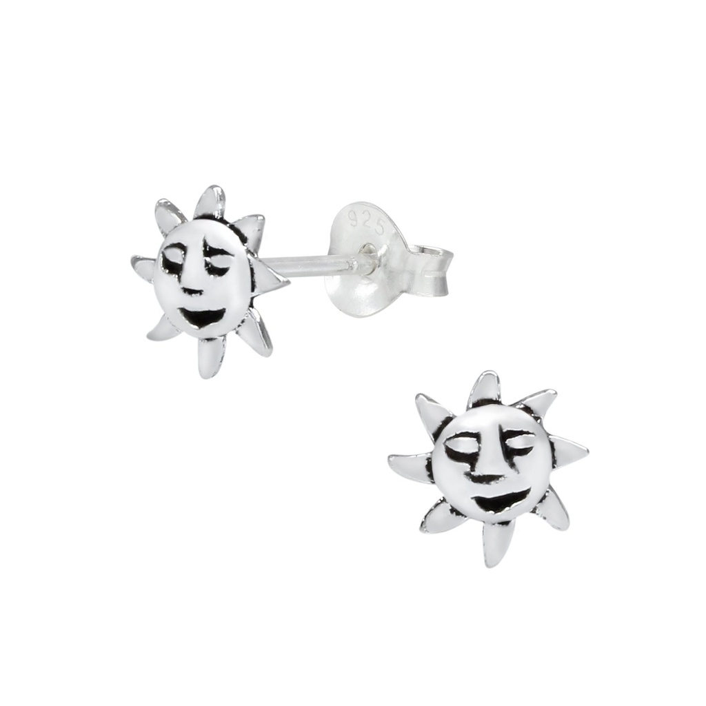 [10000132] Puces d'oreilles soleil en argent