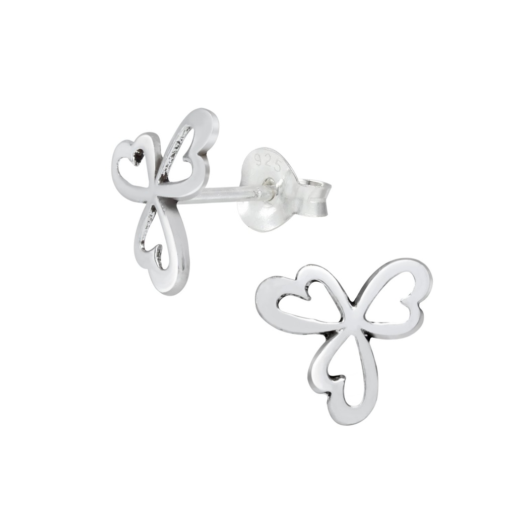 Puces d'oreilles cœur triple en argent