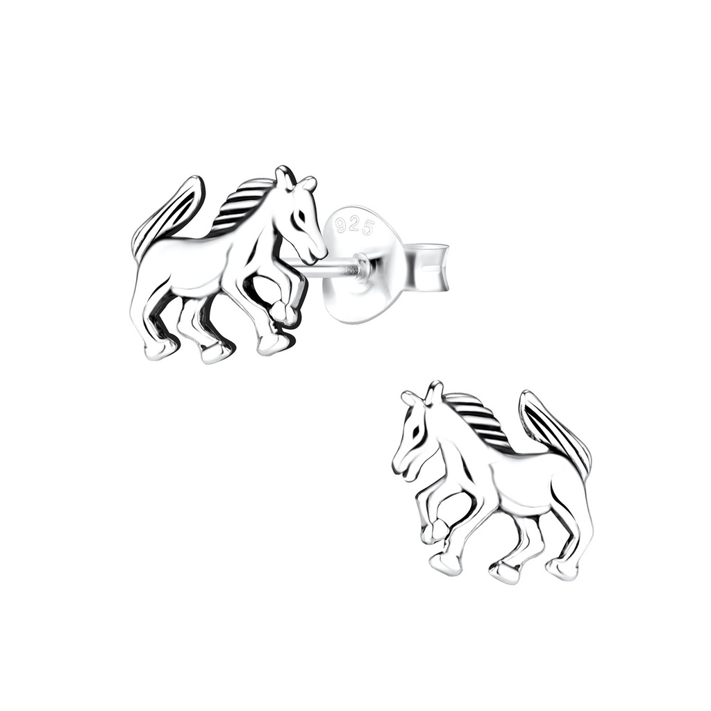 Silver Horse Stud Earrings