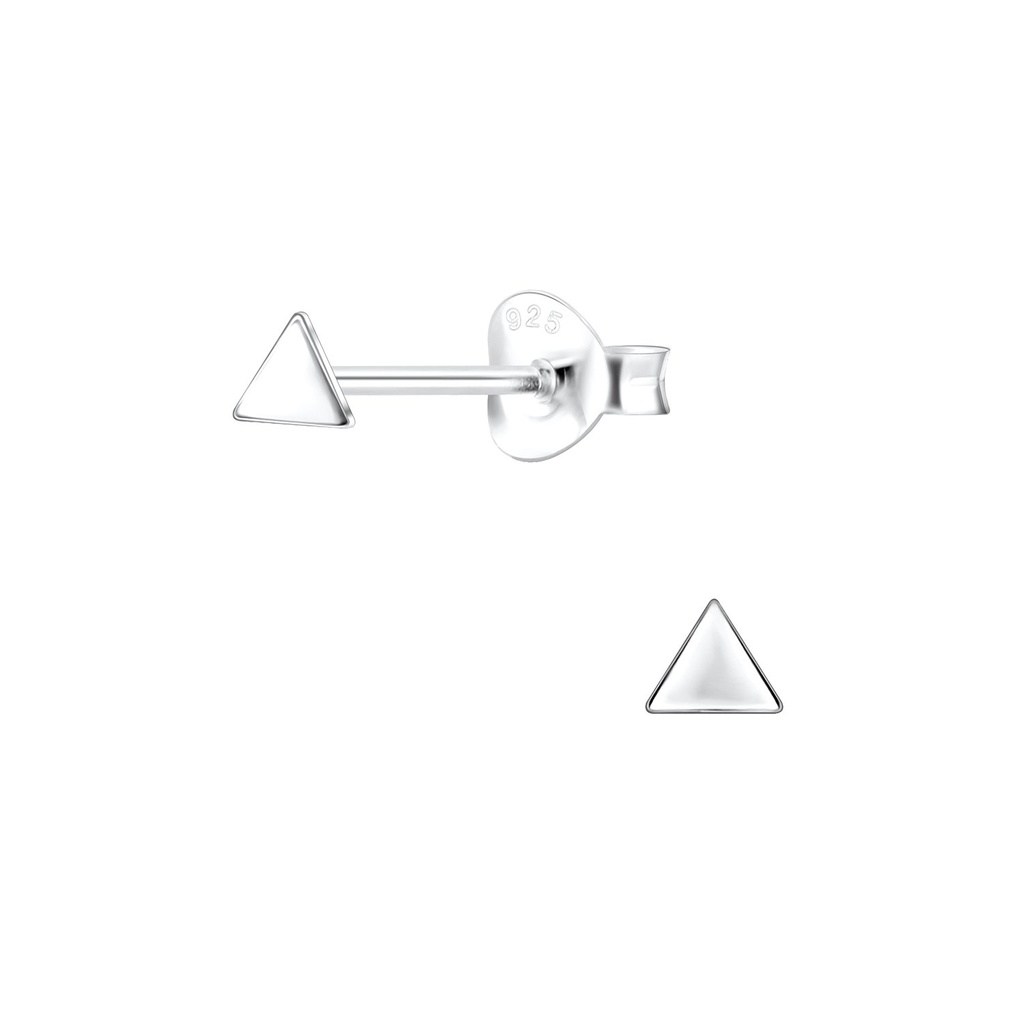 Silver Triangle Stud Earrings