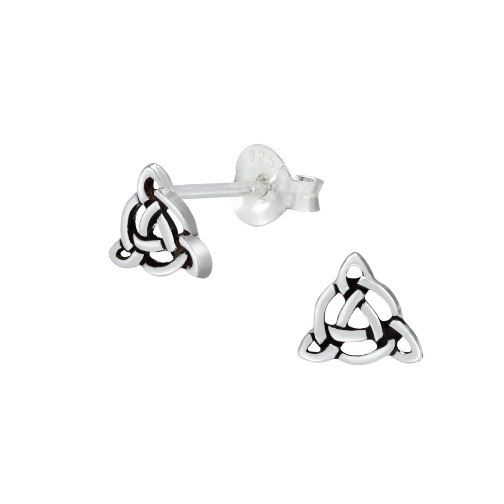 [10000153] Puces d'oreilles nœud celtique en argent