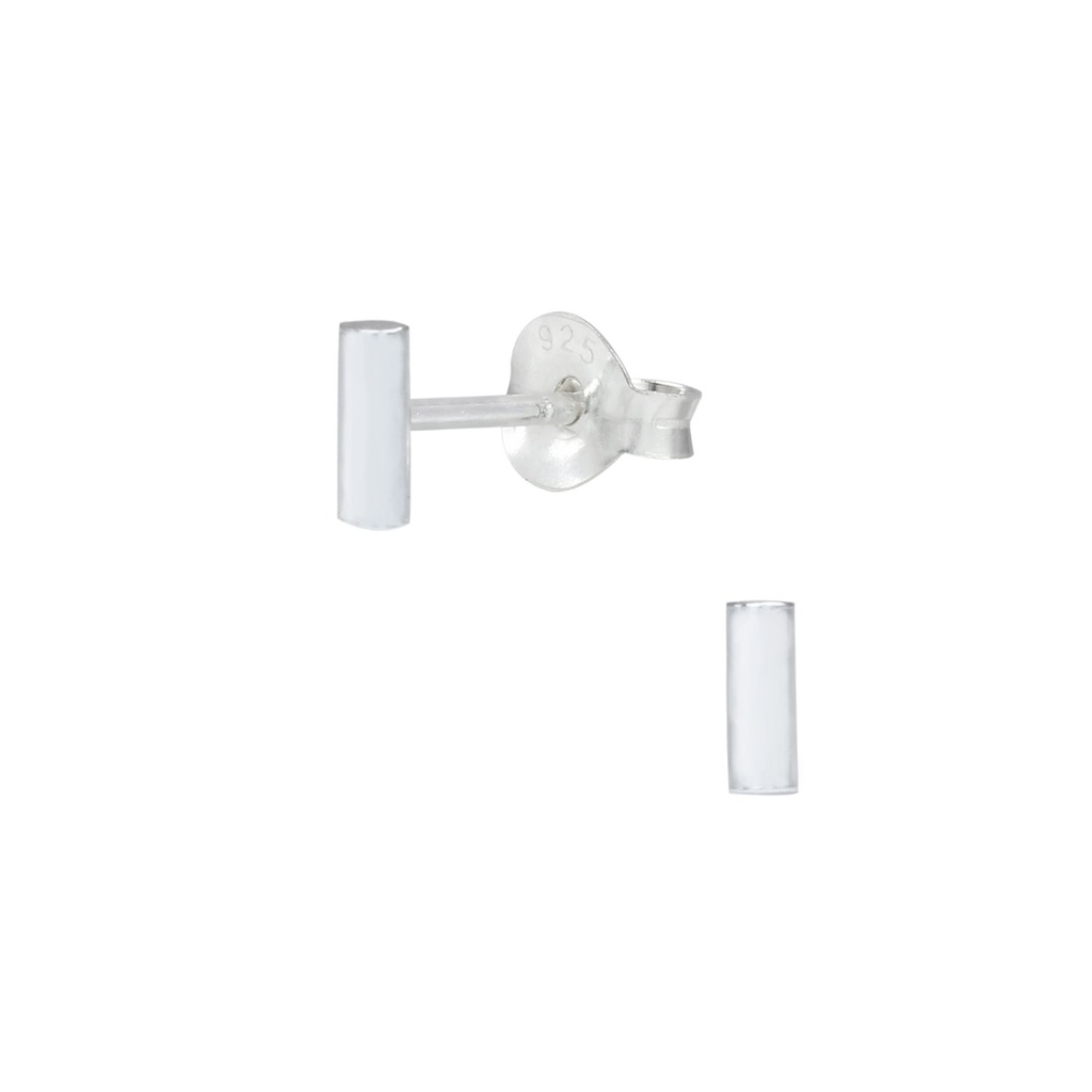 Puces d'oreilles barre ronde en argent