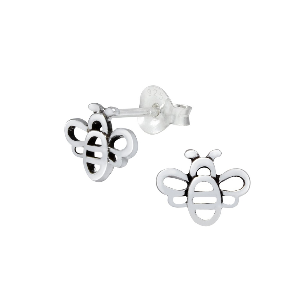 Silver Bee Stud Earrings