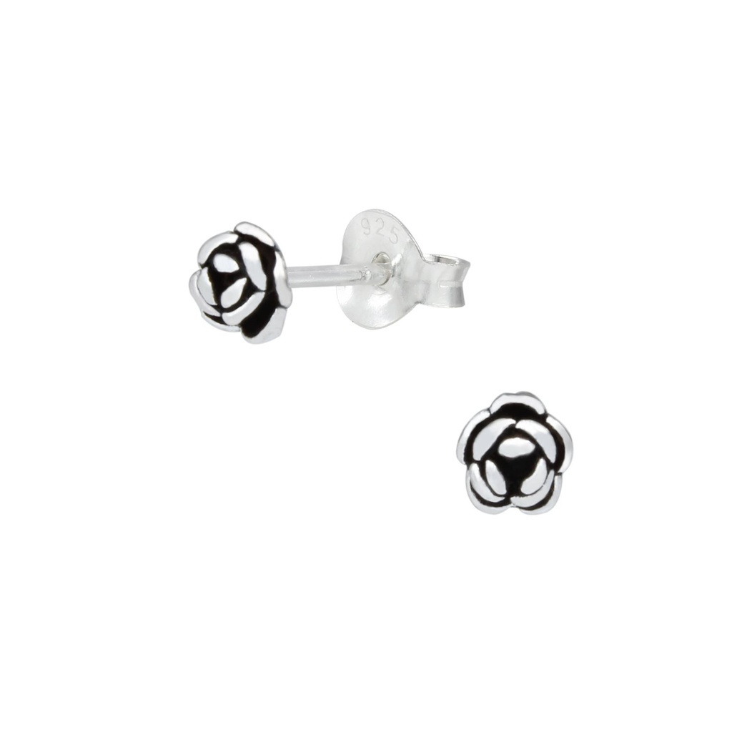 Puces d'oreilles rose en argent