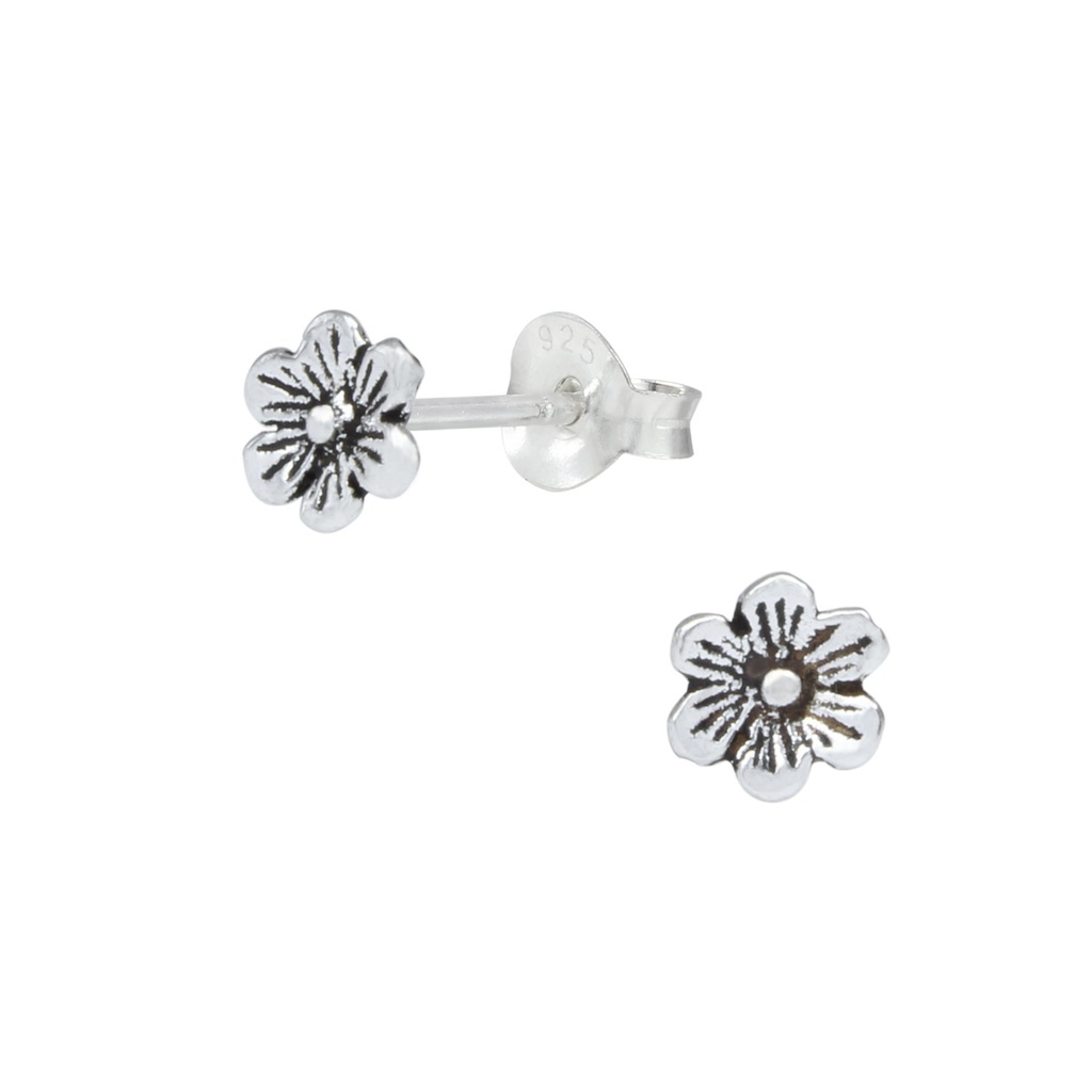 Silver Flower Stud Earrings