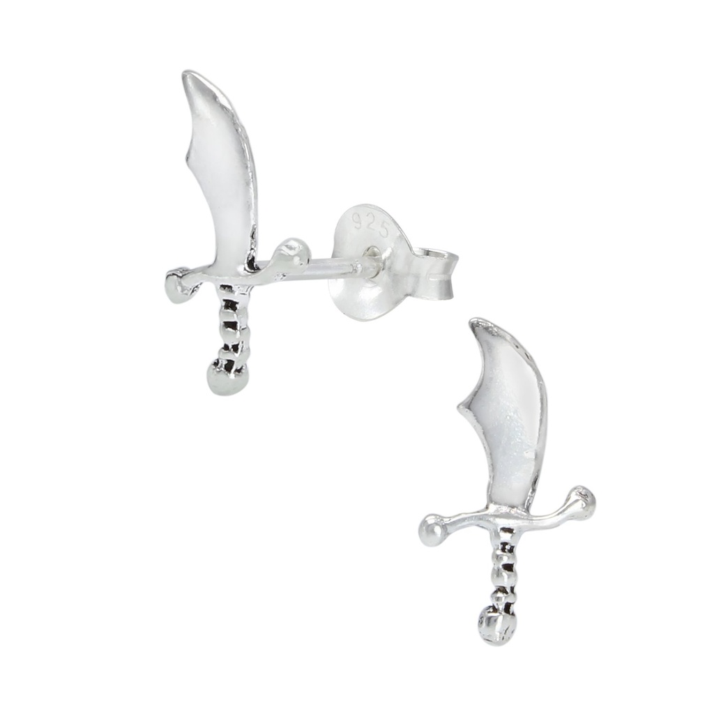 [10000116] Puces d'oreilles épée en argent