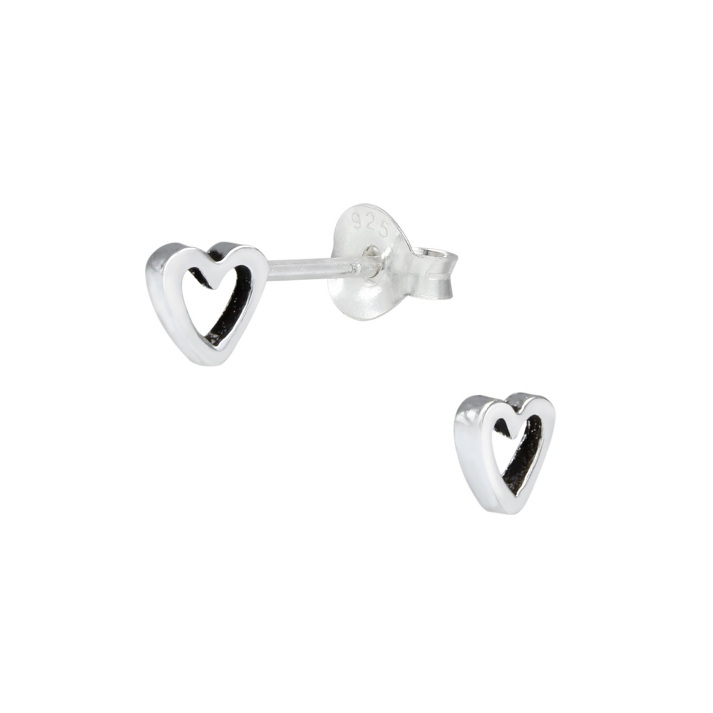 Puces d'oreilles cœur en argent