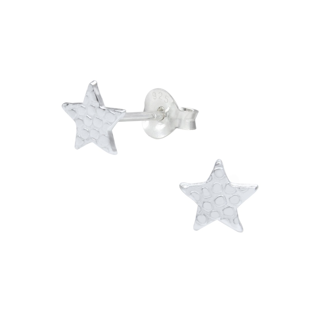 Silver Star Stud Earrings