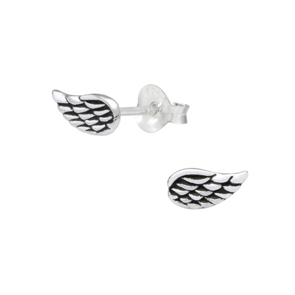 Silver Wing Stud Earrings