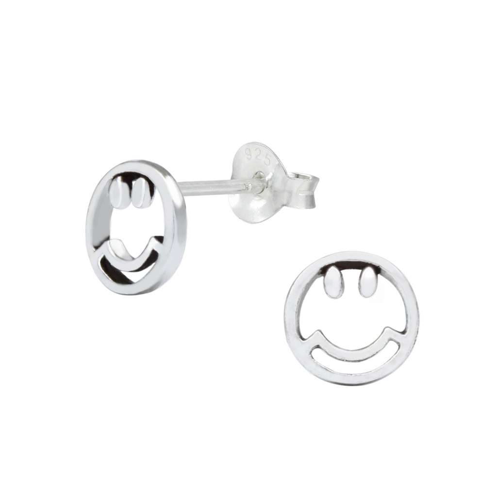 Puces d'oreilles smiley en argent