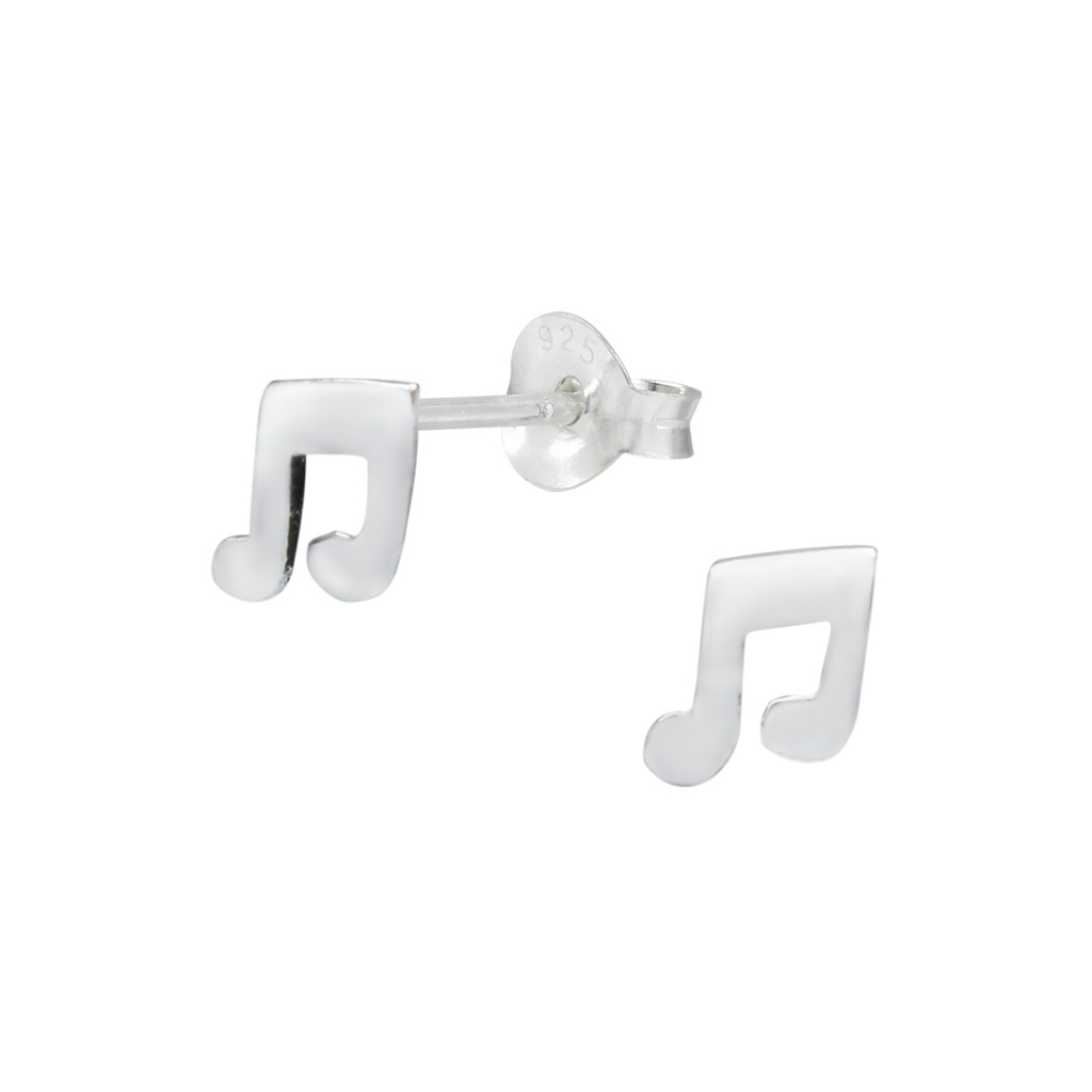 Puces d'oreilles note de musique en argent