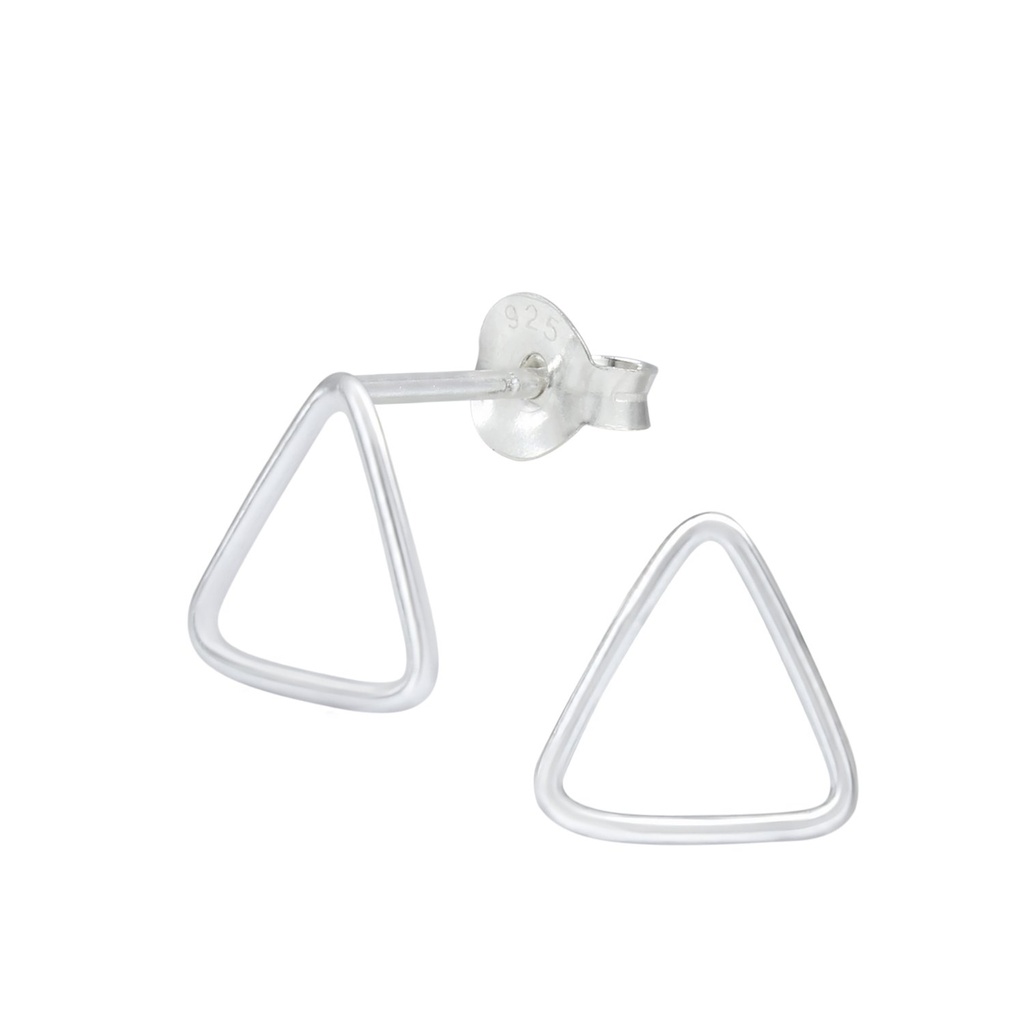[10000086] Silver Triangle Stud Earrings