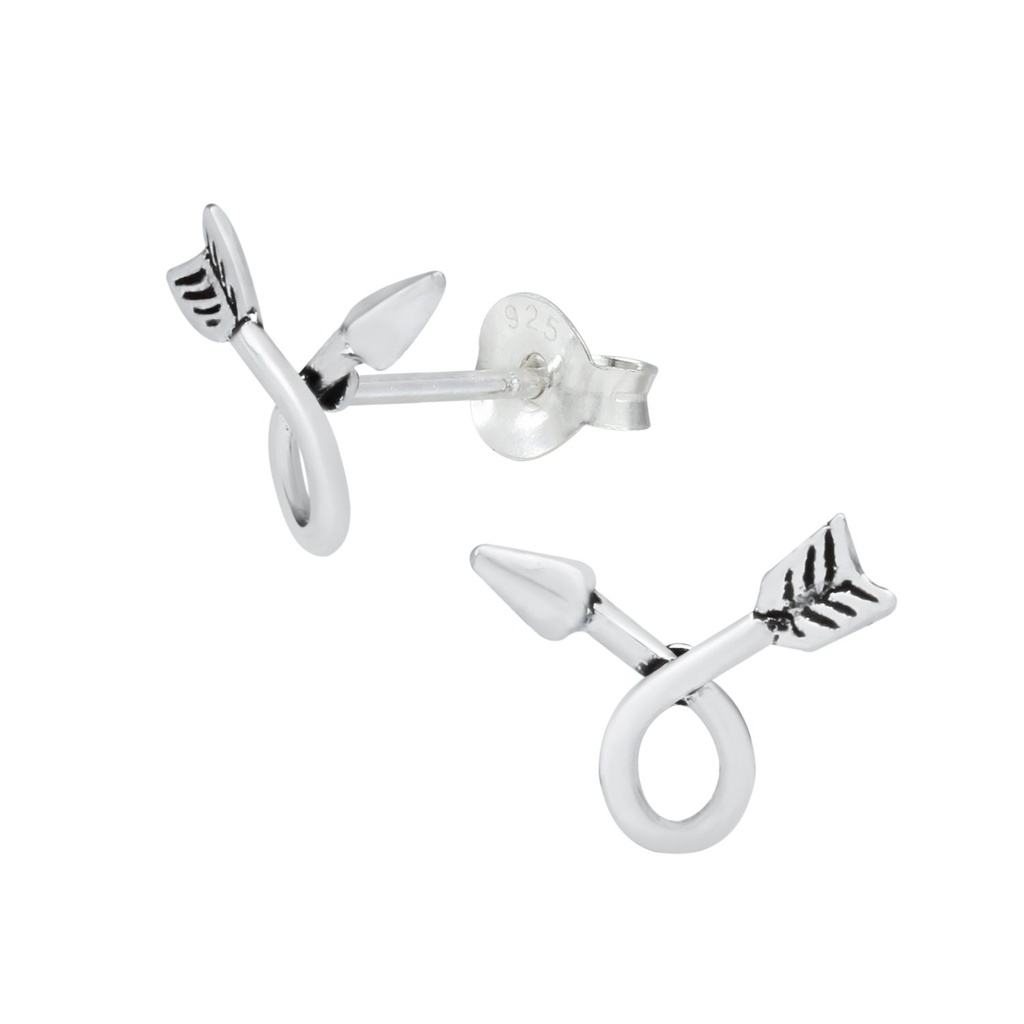 Puces d'oreilles flèche en argent