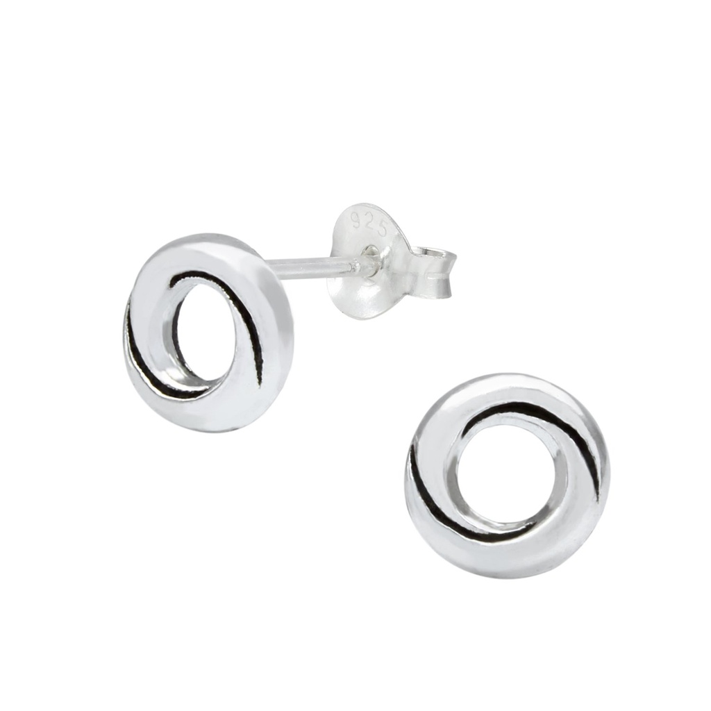 [10000080] Silver Round Stud Earrings