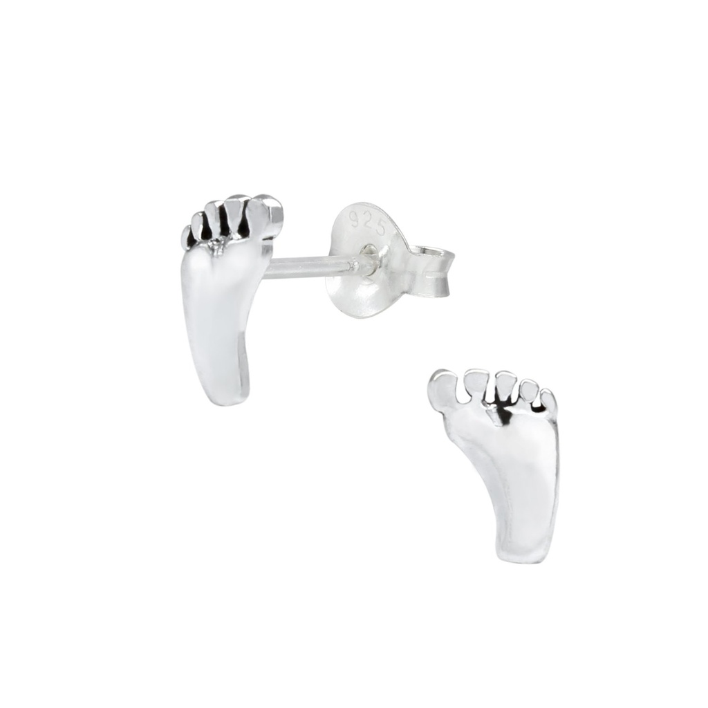 [10000077] Puces d'oreilles pieds en argent