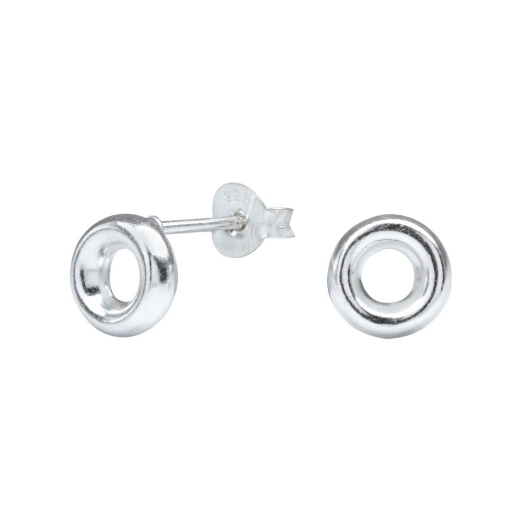 Puces d'oreilles rondes en argent