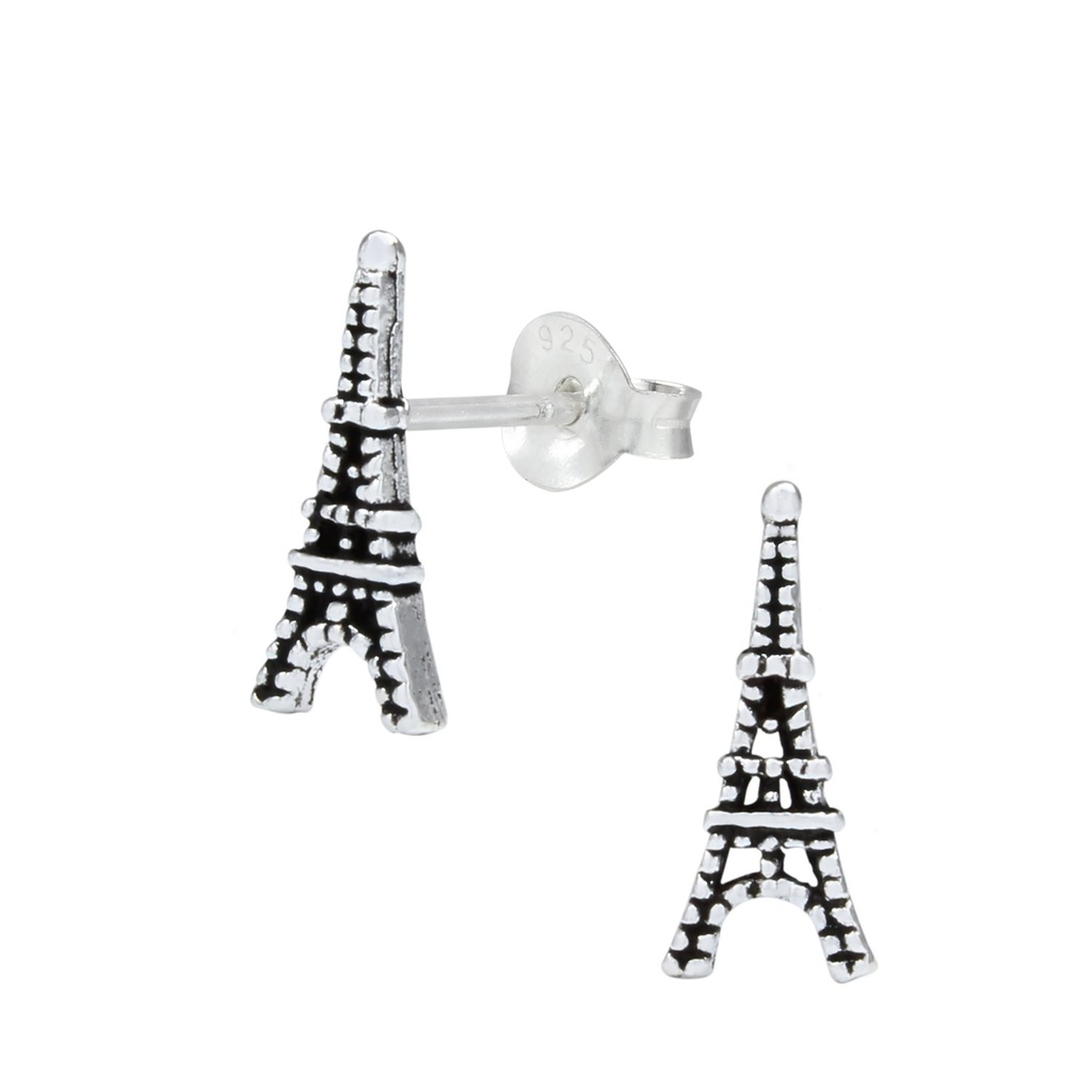 Puces d'oreilles tour Eiffel en argent