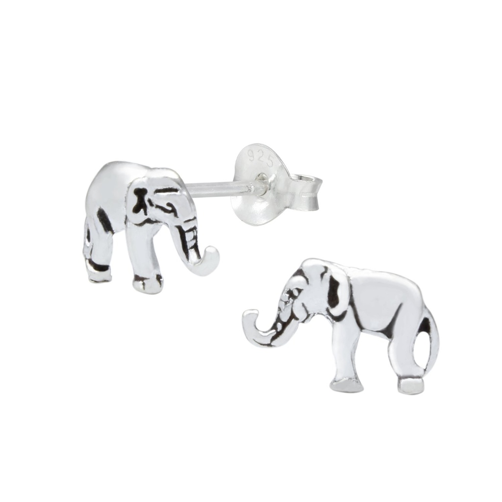 Puces d'oreilles éléphant en argent