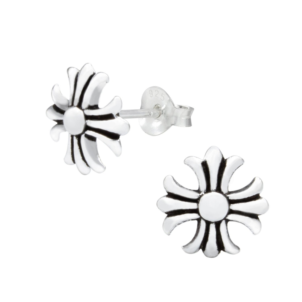 [10000060] Silver Cross Stud Earrings