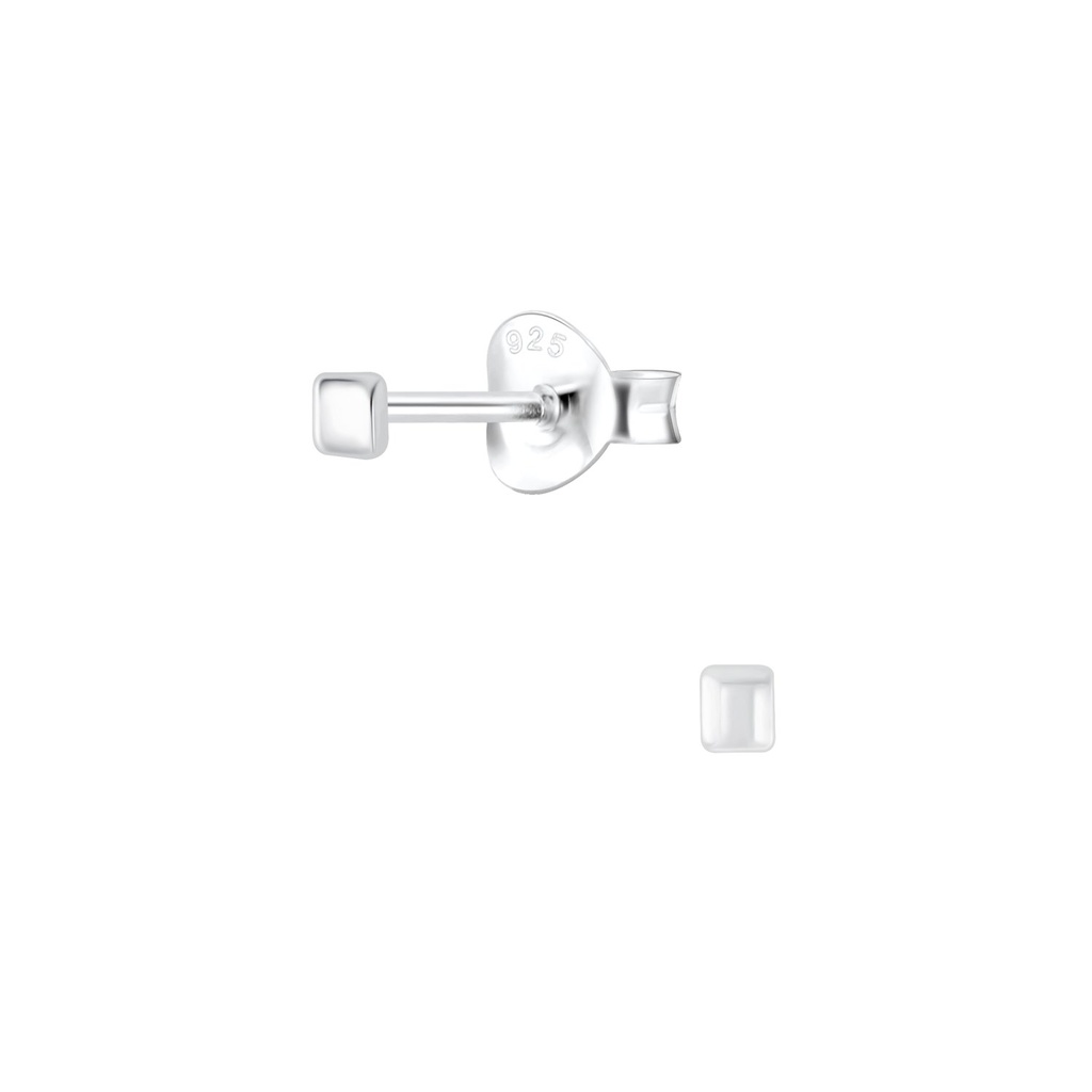 [10000059] Puces d'oreilles carrées en argent