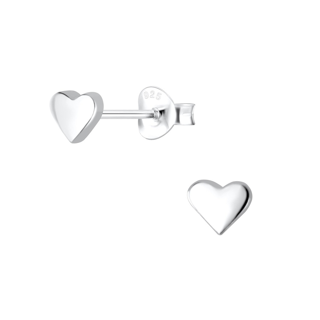 Puces d'oreilles cœur en argent