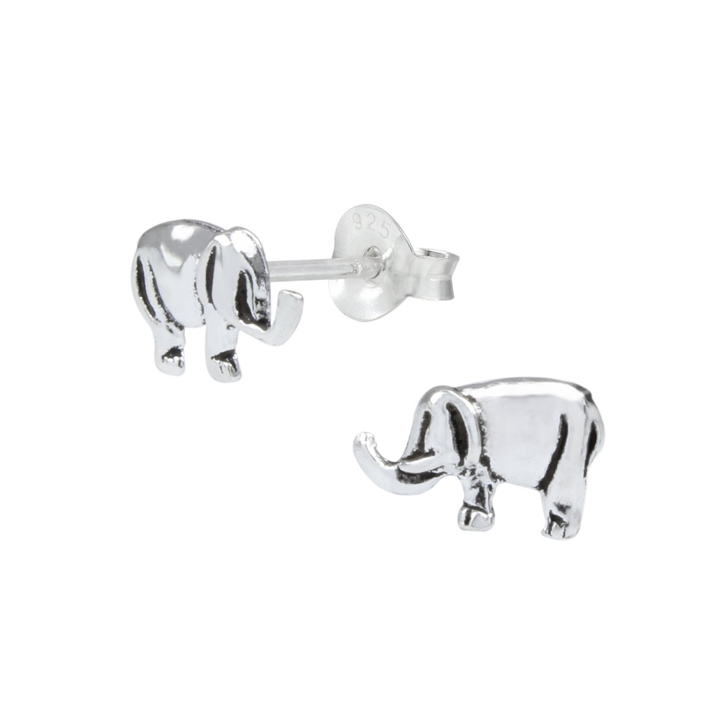 Puces d'oreilles éléphant en argent