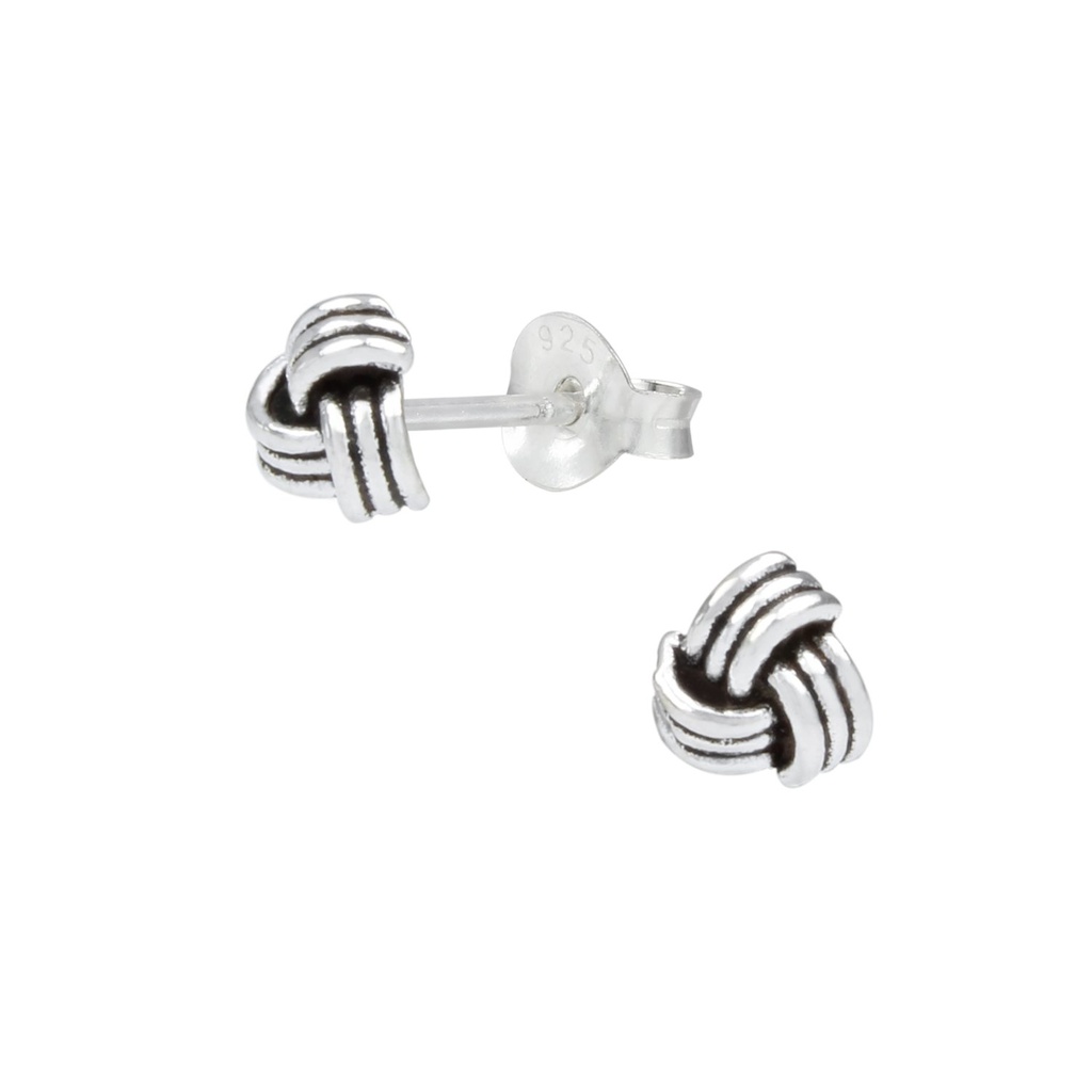 Puces d'oreilles nœud en argent
