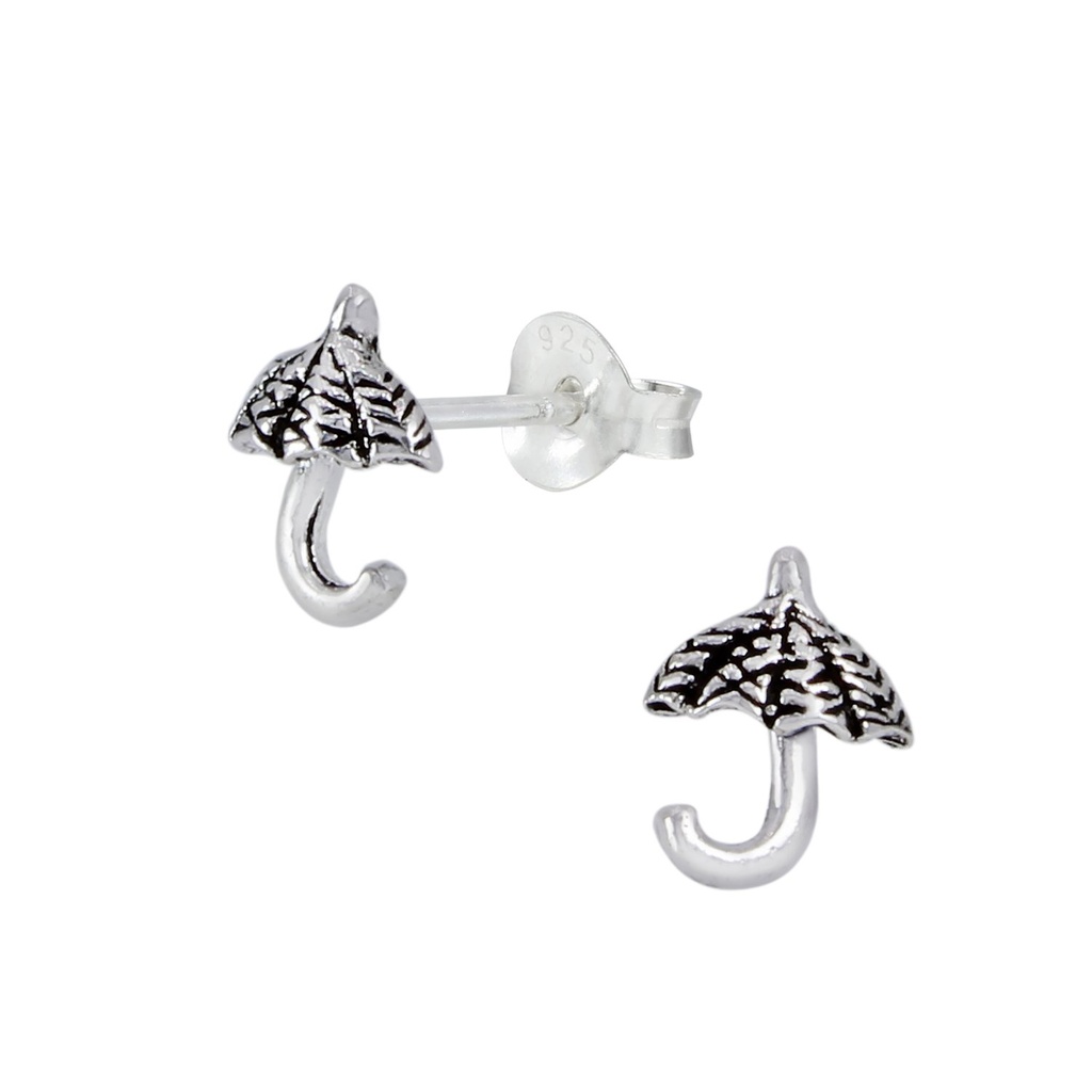[10000054] Silver Umbrella Stud Earrings