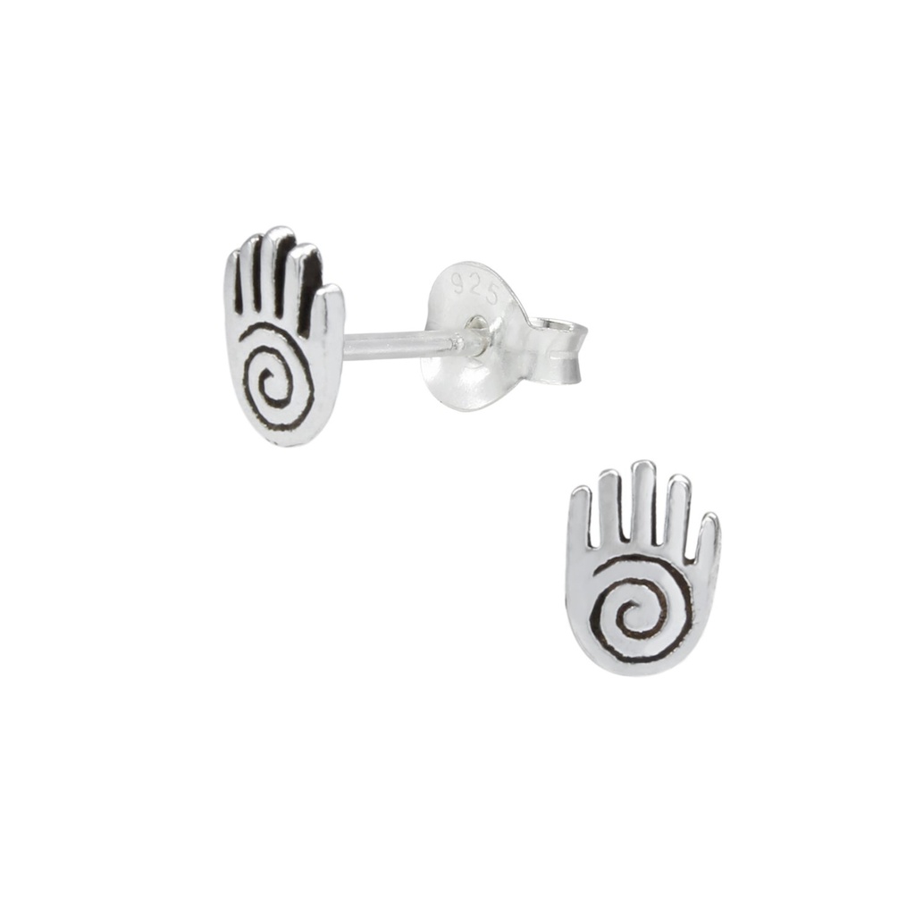 Puces d'oreilles main en argent