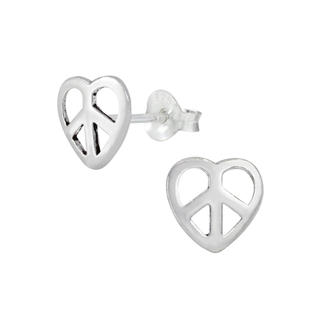 Puces d'oreilles cœur en argent