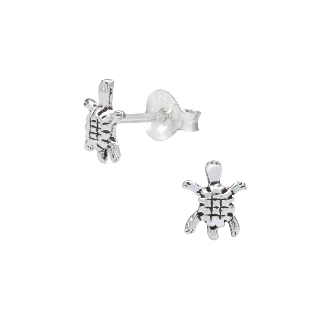 Puces d'oreilles tortue en argent