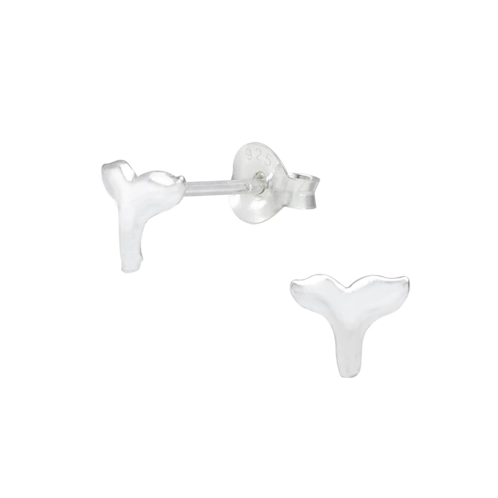 Puces d'oreilles queue de baleine en argent