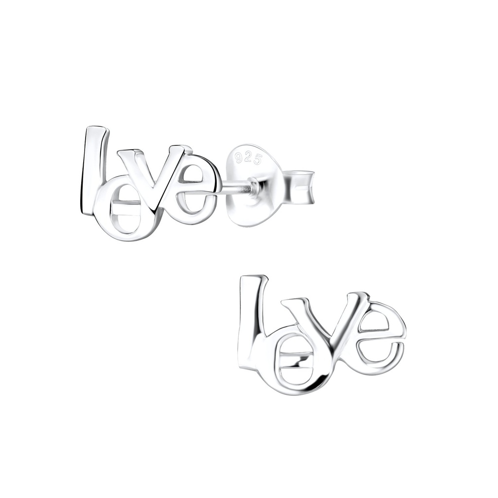 [10000064] Silver Love Stud Earrings