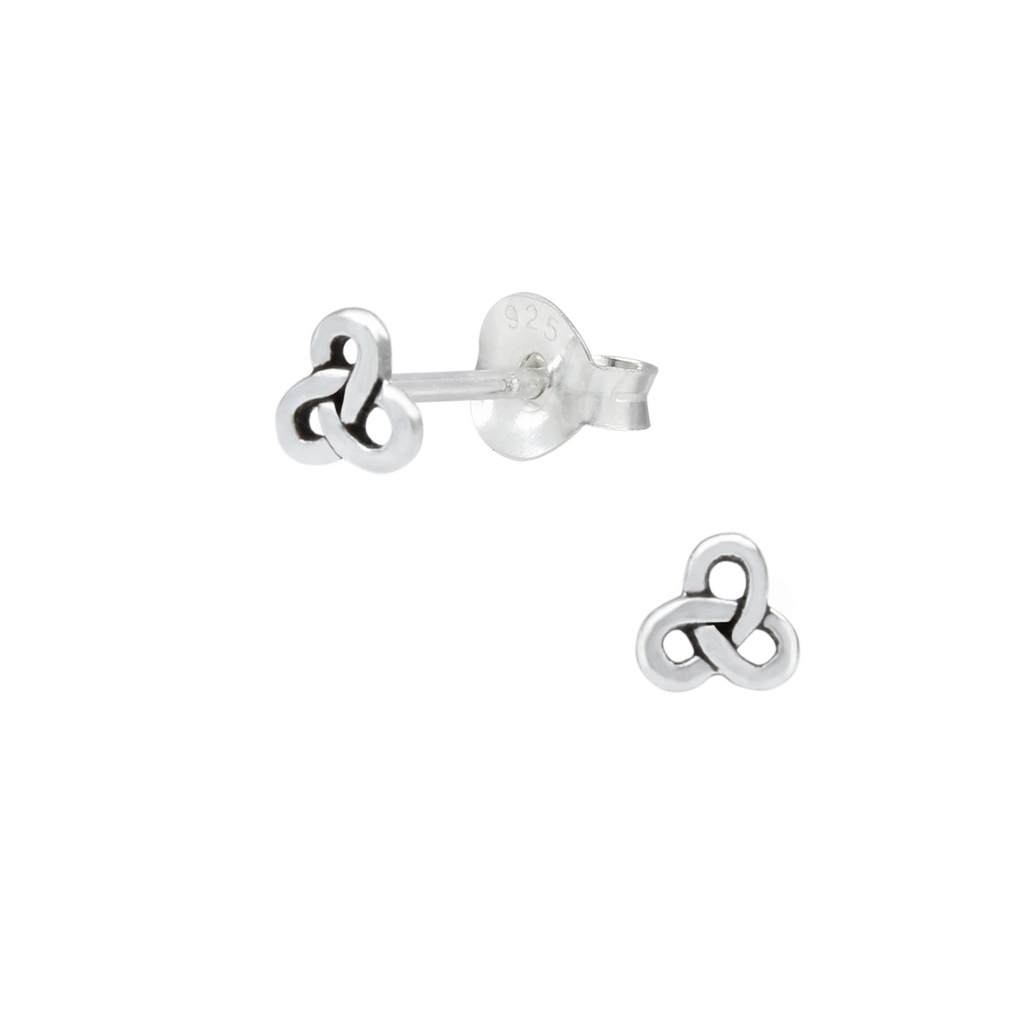 [10000061] Puces d'oreilles nœud celtique en argent